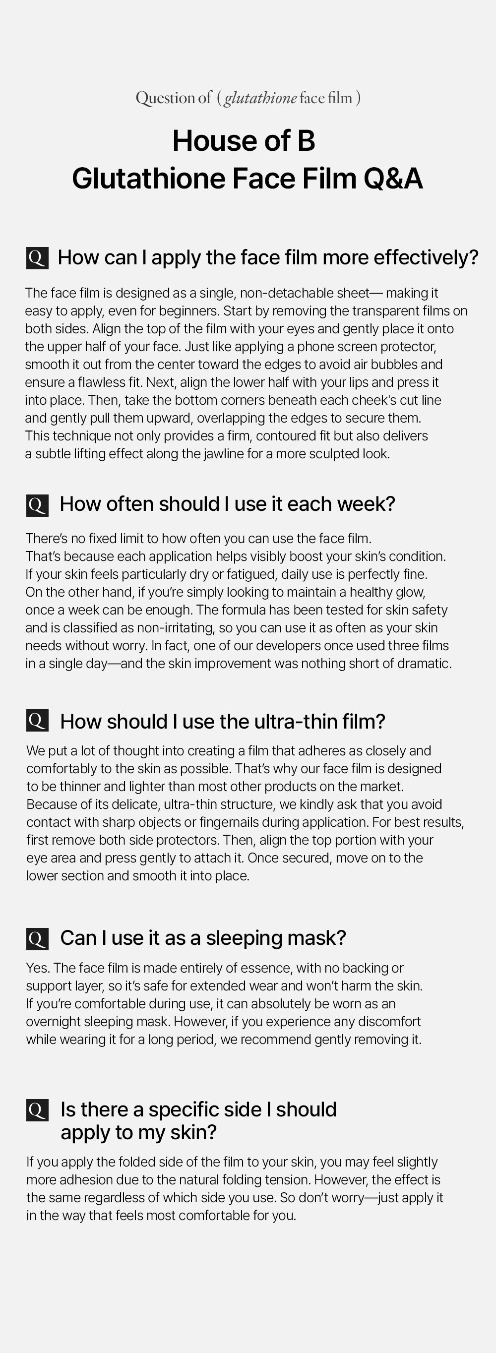 House of B Glutathione Face Film (3 pezzi)