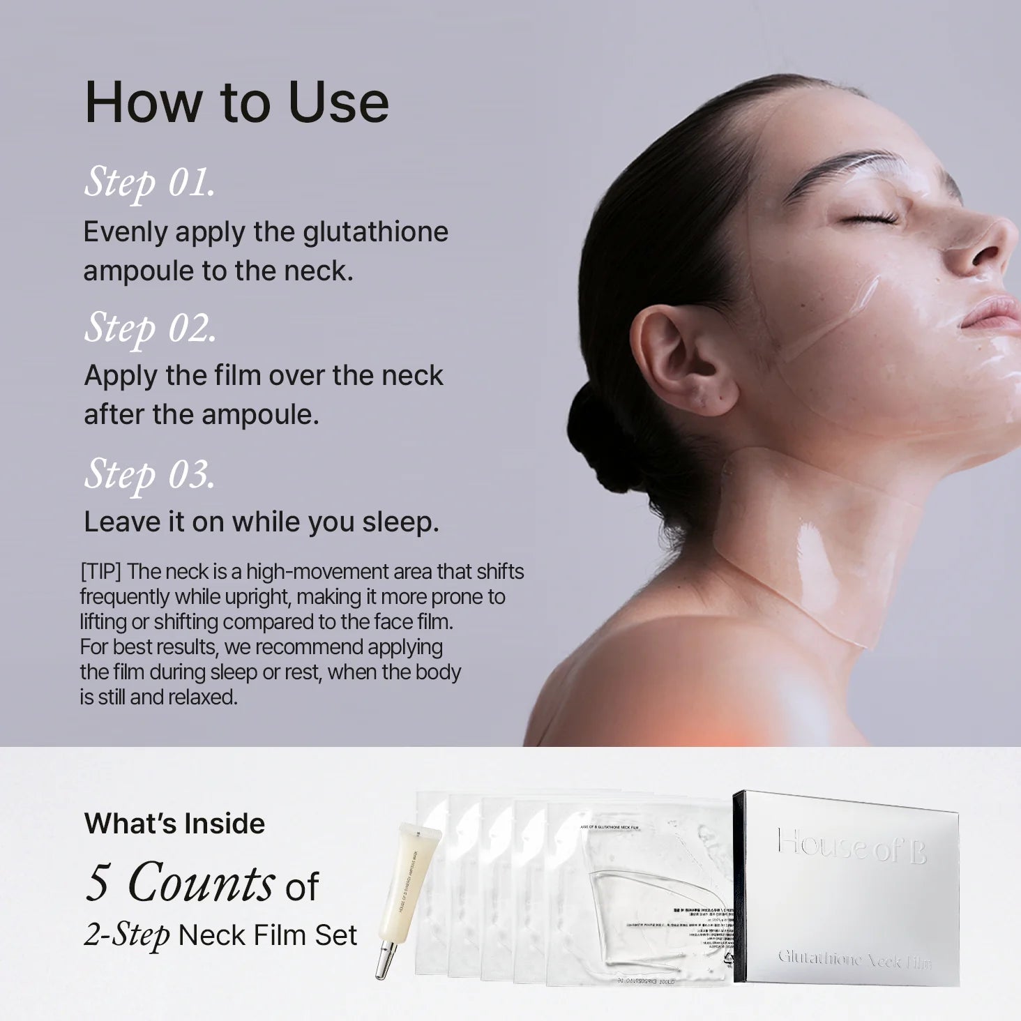 House of B Glutathione Neck Film (5 pezzi)