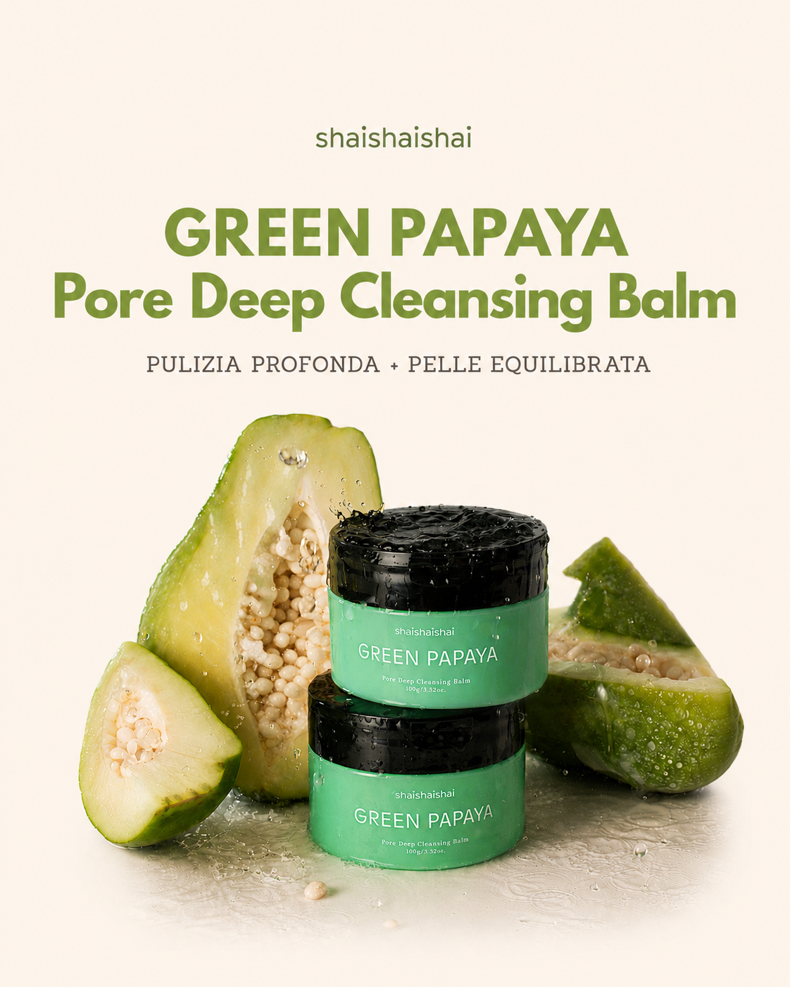 shaishaishai GREEN PAPAYA Pore Deep Cleansing Balm
