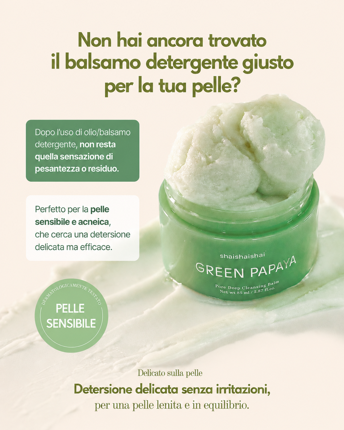 shaishaishai GREEN PAPAYA Pore Deep Cleansing Balm