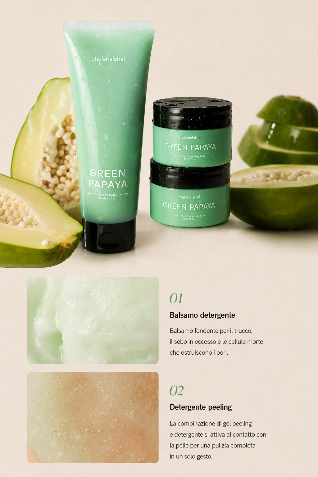 shaishaishai GREEN PAPAYA Pore Deep Cleansing Balm