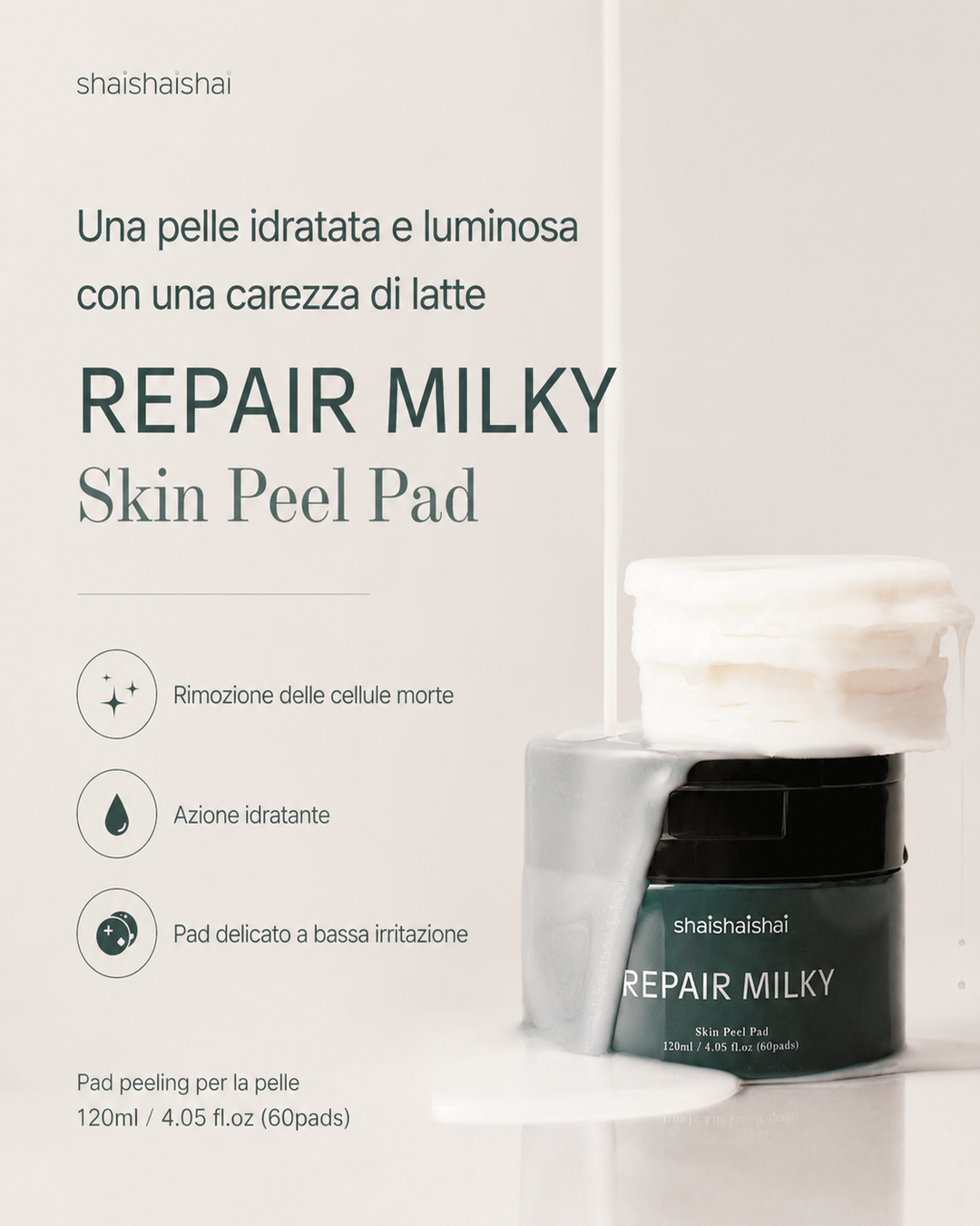 shaishaishai REPAIR MILKY Skin Peel Pad 60pads